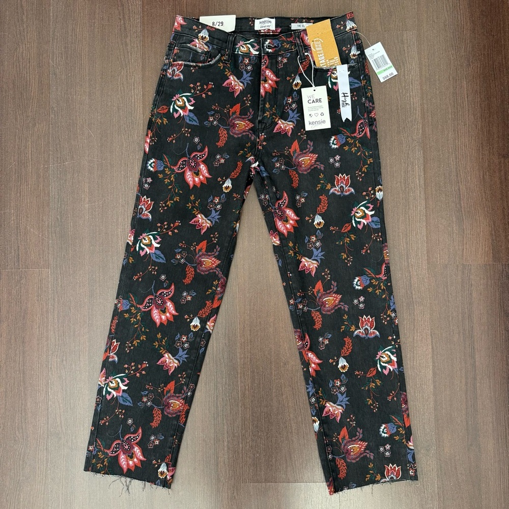 Kensie Floral Slim Jeans size 8/29